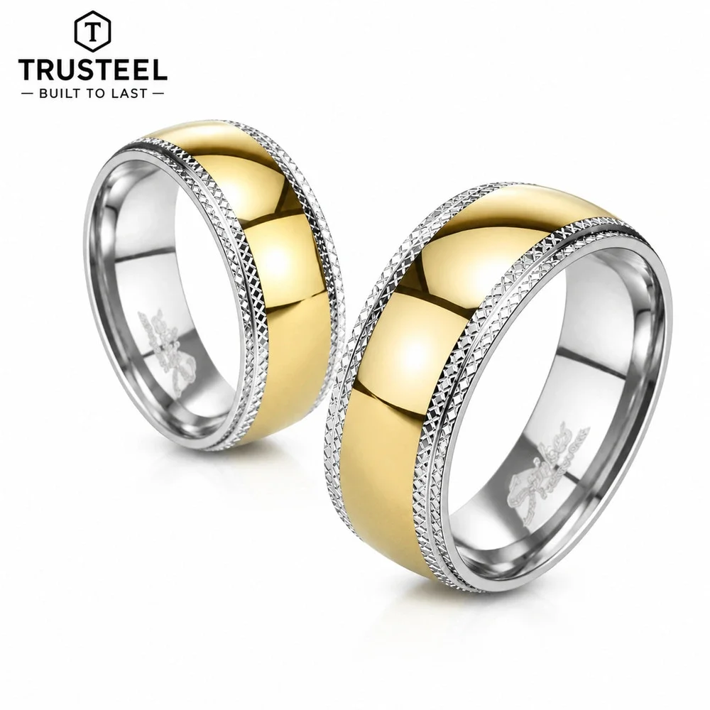 Men’s 316L Stainless Steel Ring wedding Band Comfort Fit Black 8mm Size 14